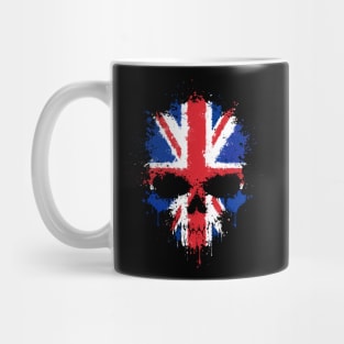 Chaotic Union Jack British Flag Splatter Skull Mug